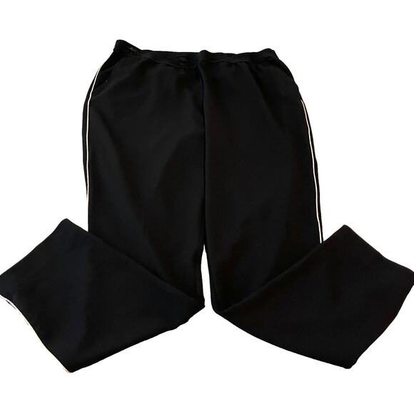 EUGEN KLEIN STRAIGHT LEG PULL-ON PANTS, WOMENS, 18-BLACK - GOLDTONE SIDE STRIPES - Picture 7 of 10